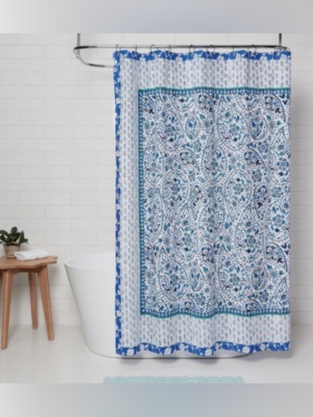 OpalHouse Blue Paisley Shower Curtain